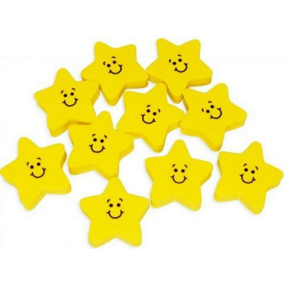 Smile Face Star Erasers - Party Favors - 24 Pieces