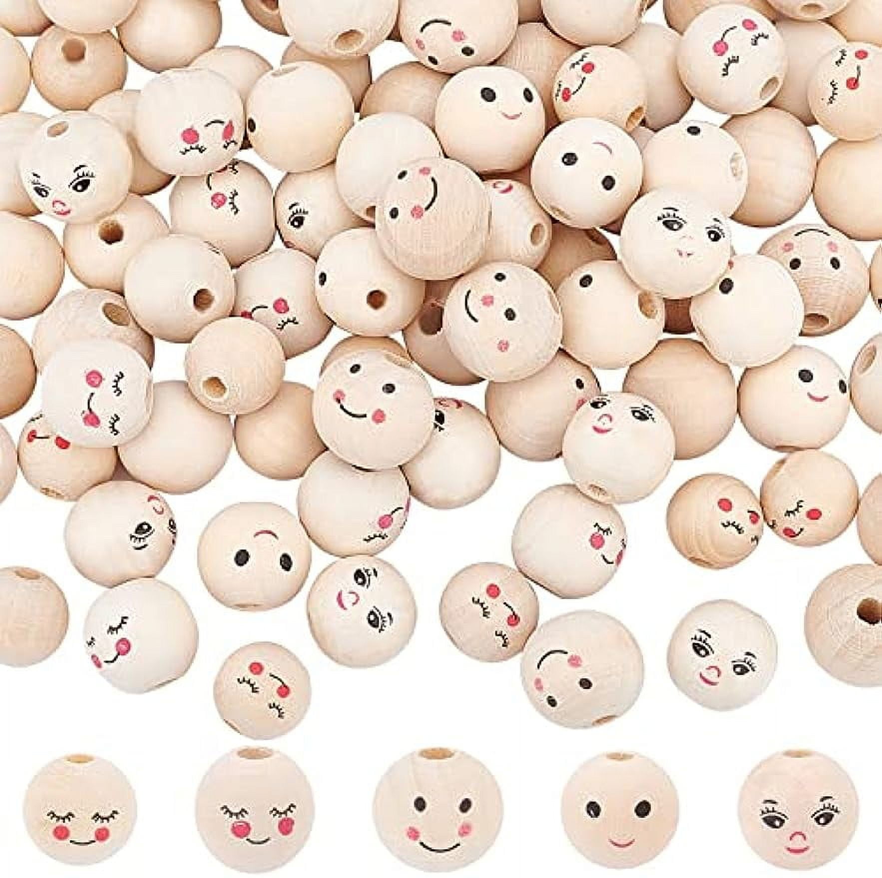 White Smile Face Beads, 7mm Kawaii Happy Face, Cute Spacer Beads, Necklace  and Bracelet Making, Jewelry Supplies, 100pcs
