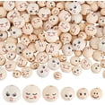 thumbnail image 1 of Smile Face Wood Beads, 180pcs 6 Styles Natural Wooden Beads 12/13/16/18mm Wood Spacer Beads Ball Wooden Loose Beads for Craft Jewelry Making Bracelets Necklaces Keychains Handmade Favors, 1 of 6
