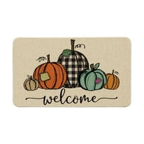 Sm:)e Pumpkins Fall Thanksgiving Doormat 17 x 29 Inch Low-Profile Switch Welcome Floor Mat for Indoor Outdoor