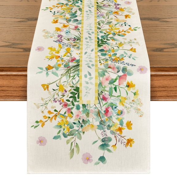 Smile Flower Floral Table Runner for Summer 13 x 108
