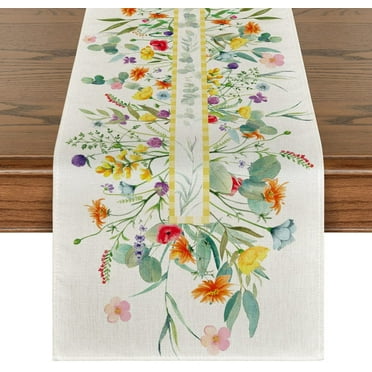 Smile Flower Floral Table Runner for Summer 13 x 72