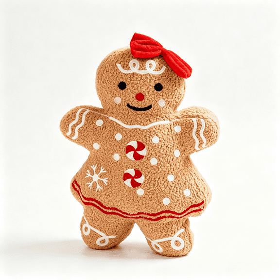 Smile Gingerbread Girl Plush Biscuit Toys Cute Hug Pillow Soft Christmas Plush Doll Sofa Cushion Ornament
