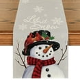 thumbnail image 1 of Smile Grey Snowman Let It Snow Winter Table Runner, Seasonal Christmas Kitchen Dining Table Decoration for Home Party Indoor 13x72 Inch, 1 of 6