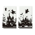 thumbnail image 1 of Sm:)e Haunted House Tree Black White Spooky Ghost Witch Halloween Kitchen Towels Dish Towels 18x26 Inch Set of 2, 1 of 6
