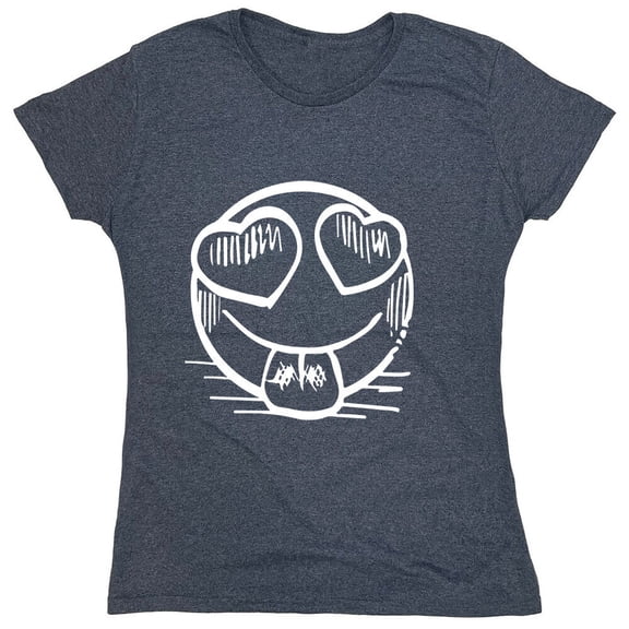 Smile Heart Sarcastic Humor Novelty Funny Women's Casual Tees