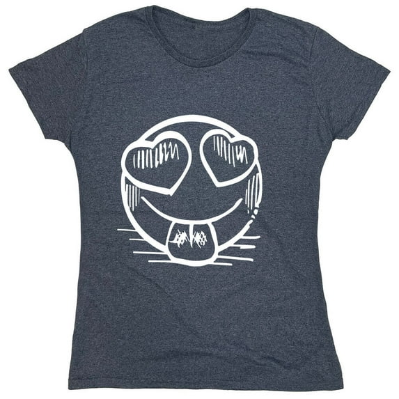 Smile Heart Sarcastic Humor Novelty Funny Women's Casual Tees