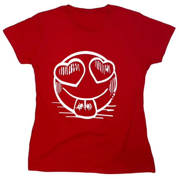 Smile Heart Sarcastic Humor Novelty Funny Women's Casual Tees