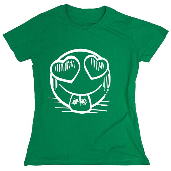 Smile Heart Sarcastic Humor Novelty Funny Women's Casual Tees