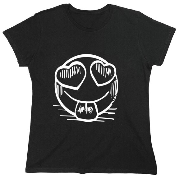 Smile Heart Sarcastic Humor Novelty Funny Women's Casual Tees
