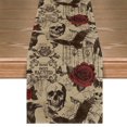 thumbnail image 1 of Smile Home Sweet Haunted Home Dia De Los Muertos Sugar Skeletons Day of the Dead Table Runner 13 x 72 Inch, 1 of 6