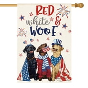 Sm:)e Pet Dogs Fourth of July House Flag Double Sided 28 x 40 Inch Patriotic Memorial Day Independence Day