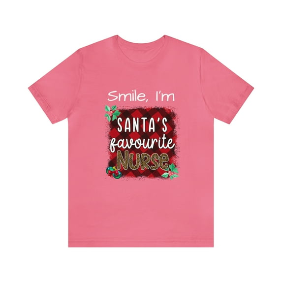 Smile, I'm Santa's Favorite Nurse Unisex Christmas Jersey Short Sleeve Tee