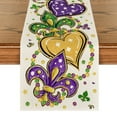 thumbnail image 1 of Smile Irises Mask Carnival Mardi Gras Table Runner, Seasonal Kitchen Dining Table Decoration for Indoor Party Home 13x72 Inch, 1 of 6