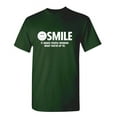 thumbnail image 1 of Smile It Makes People Wonder What You're Up To Sarcastic Joke Saying Graphic Tees Novelty Funniest Gift For Party Birthday Humor Funny T Shirt For Men, 1 of 5