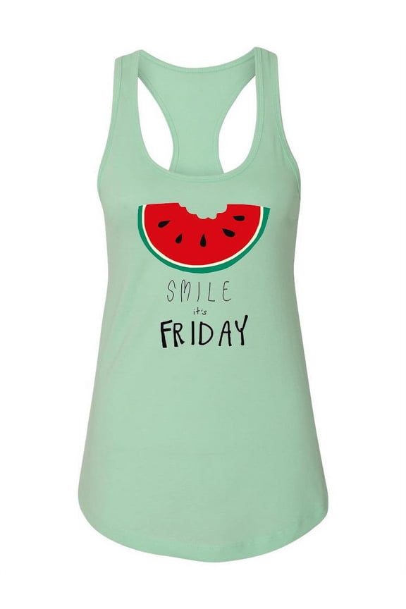 Smile It's Friday Watermelon Racerback Tank Women -Image by Shutterstock, Female Large