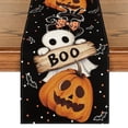 thumbnail image 1 of Smile Jack O Lantern Black Cat Boo Ghost Halloween Table Runner 13 x 72 Inch, 1 of 8