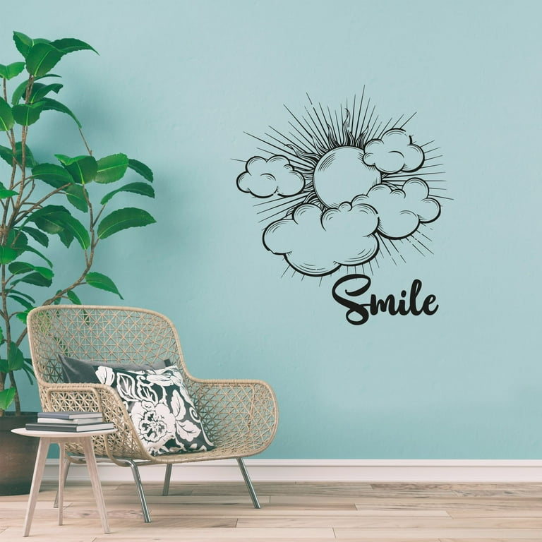 Smile Life Everyday Reminder Beautiful Design Sun And Clouds