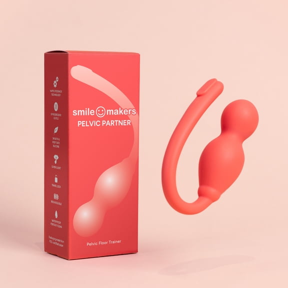 Smile Makers Pelvic Partner Vibrating Pelvic Floor  Therapy Trainer, Kegel Exercise Device for Women, Silicone, 1 piece