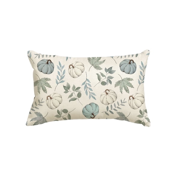 Sm:)e Maple Leaves Pumpkin Fall Pillow Cover 12x20 Inch, Cushion Covers for Sofa Seasonal Home Decor, Blue