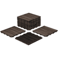 thumbnail image 1 of Smile Mart 12" x 12" Interlocking Wood Flooring Tiles for Indoor & Outdoor, 11pcs, Black, 1 of 9