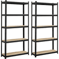 thumbnail image 1 of Smile Mart 2PCS 5 Tiers Adjustable Storage Shelf Units for Garage, 35.5″ L*12″ W*71″ H, Black, 1 of 8