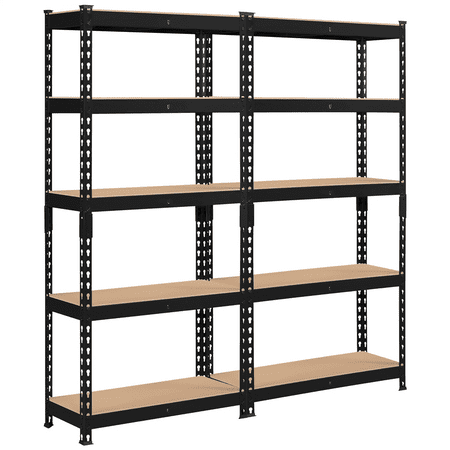 2 Pack: 5-Shelf Boltless Steel Storage Shelf Unit, 330 lb Per Shelf,