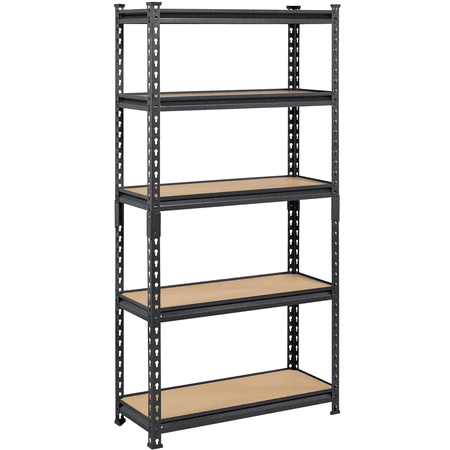 Alden Design 60"H 5-Tier Adjustable Boltless Storage Shelves Units, Black