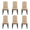 thumbnail image 1 of Alden Design 6 Pieces Fabric Upholstered Parson Dining Chairs with Solid Wood Legs, Khaki, 1 of 10