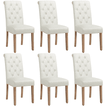 Alden Design Padded Parsons Fabric Upholstered Dining Chairs, Beige, 6 Pieces