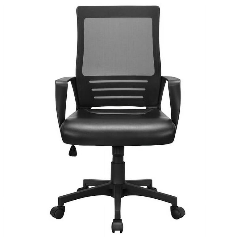 Ergonomic Mesh Mid Back Office Chair with Lumbar Support - Black