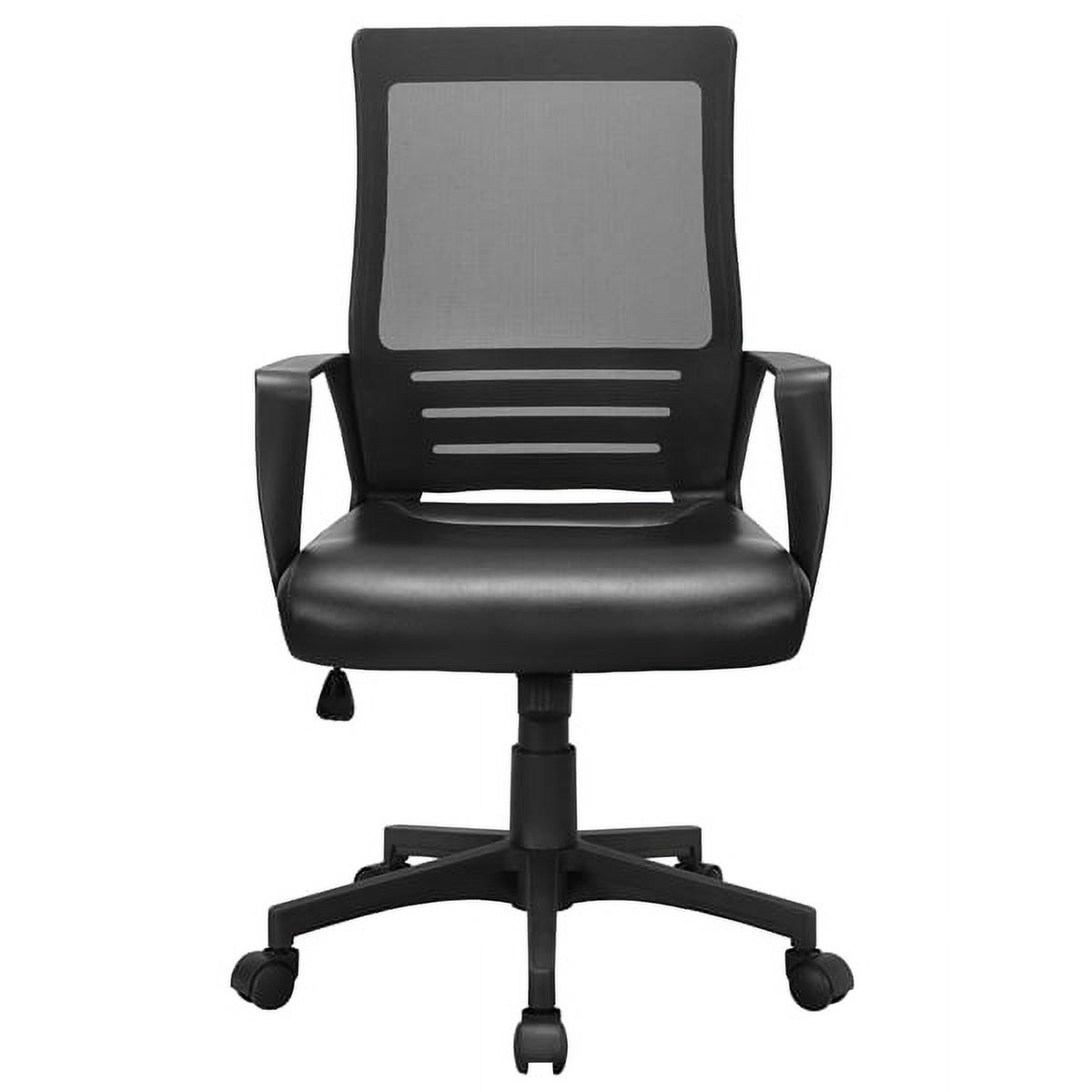 Smile Mart Adjustable Midback Ergonomic Mesh Office Chair with Lumbar Support, Black Seat - image 1 of 19