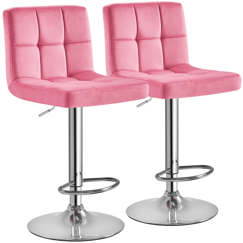 Smile Mart Adjustable Modern Velvet Counter Height Mid Back