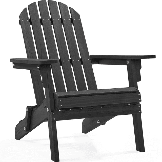 Smile Mart Folding Wooden Adirondack Chair Fire Pit Lounge Chair for