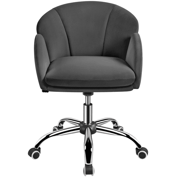 Alden Design Mid Back Height Adjustment and Rolling Office Desk Chair, Gray