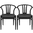 Smile Mart MidCentury Weave Dining Chairs with Solid Metal Frame