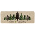 thumbnail image 1 of Sm:)e Merry Christmas Trees Christmas Decorative Doormat, Seasonal Winter Christmas Holiday Low-Profile Floor Mat Switch Mat for Indoor Outdoor 17 x 47 Inch, 1 of 6