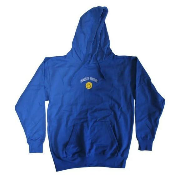 Smile More Men's Embroidered Hooded Drawstring Sweatshirt (Small)