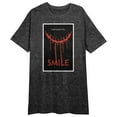 thumbnail image 1 of Smile Movie Poster Art Women's Black Heather Sleep Shirt-Medium, 1 of 2