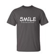thumbnail image 1 of Smile No One Cares How You Feel Sarcastic Humor Graphic Novelty Funny Tall T Shirt, 1 of 1