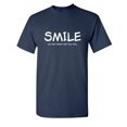 thumbnail image 1 of Smile No One Cares How You Feel Sarcastic Humor Graphic Novelty Funny Youth T Shirt, 1 of 1