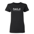 thumbnail image 1 of Smile No One Cares How You Feel Sarcastic Novelty Gift Idea Adult Humor Funny Women's Casual Tees, 1 of 3