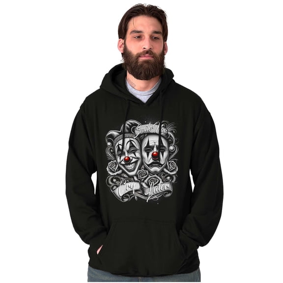 Smile Now Cry Later Clown Masks Hoodie Sweatshirt Women Men Brisco Brands L