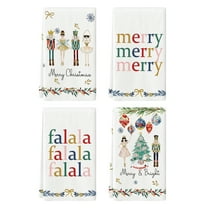 Sm:)e Nutcrackers Merry Christmas Kitchen Towels Dish Towels, 18x26 Inch Xmas Balls Tree Winter Holiday Decoration Hand Towels Set of 4