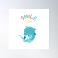 thumbnail image 1 of Smile Often By Adorable Dolphin Poster Wall Art, Modern Wall Decor For Living Room Bedroom, 16x16 UNFRAMED, 1 of 3