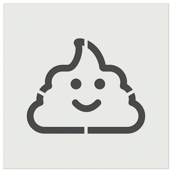 Smile Poop Face Emoticon DIY Cookie Wall Craft Stencil - 3.5 Inch