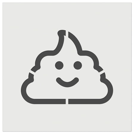Smile Poop Face Emoticon DIY Cookie Wall Craft Stencil - 5.5 Inch