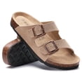 thumbnail image 1 of Smile Popcorn Women's Cork Footbed Sandals, Comfortable Arch Support Slip-On Slide Sandals for Summer with Adjustable Buckle, Apricot, 1 of 7