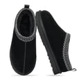 thumbnail image 1 of Smile Popcorn Women's Fuzzy Slippers Cozy Suede Slippers Winter House Shoes Indoor Outdoor, Black, 1 of 7
