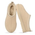 thumbnail image 1 of Smile Popcorn Women's Fuzzy Slippers Cozy Suede Slippers Winter House Shoes Indoor Outdoor, Sand, 1 of 7